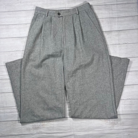Reformation Pants - Reformation Montauk Wool Blend Pleated Wide Leg Trousers‎ Size 8 Grey High Rise